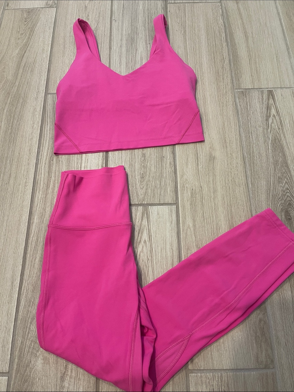 Lululemon Align Set High Rise Leggings + Crop Tank Top Sonic Pink Sz 6
